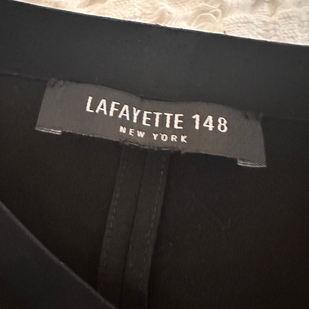 Lafayette 148 New York Black Tie-Waist Dress - Picture 2 of 6